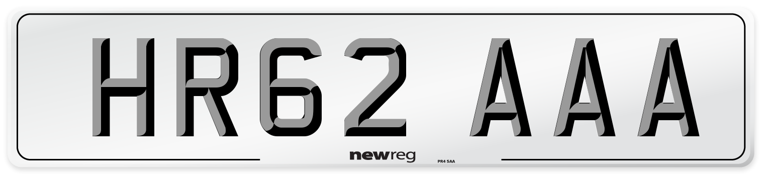 HR62 AAA Number Plate from New Reg